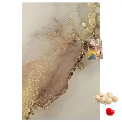 Cork pin board with glossy marble finish