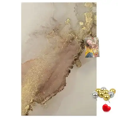 Cork pin board with glossy marble finish