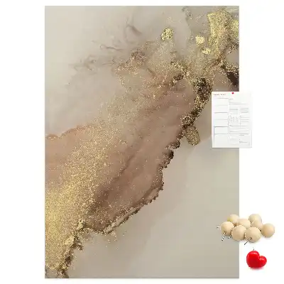 Cork pin board with glossy marble finish