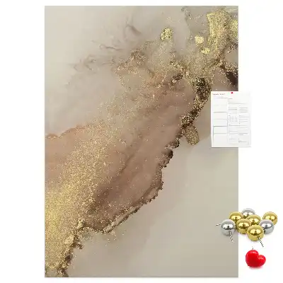 Cork pin board with glossy marble finish