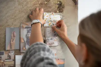 Cork pin board with glossy marble finish