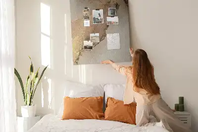 Cork pin board with glossy marble finish