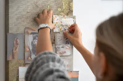 Cork pin board with glossy marble finish