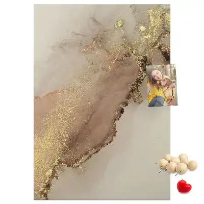 Cork pin board with glossy marble finish