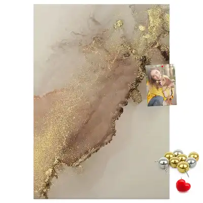 Cork pin board with glossy marble finish