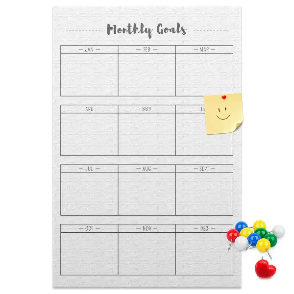Wall Cork Memo Board for Monthly Planning