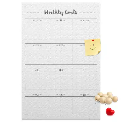 Wall cork memo board Plans for the month