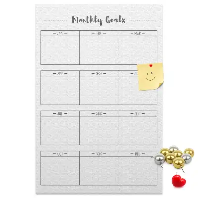Wall cork memo board Plans for the month