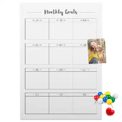Wall Cork Memo Board for Monthly Planning