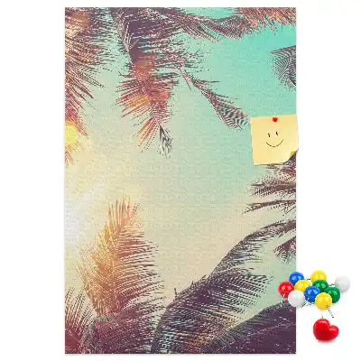 Cork pin board Exotic palm tree