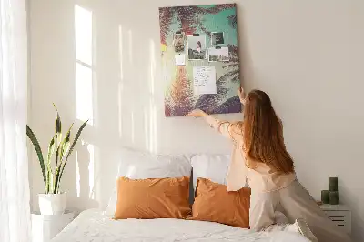 Cork pin board Exotic palm tree