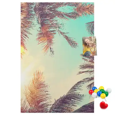 Cork pin board Exotic palm tree