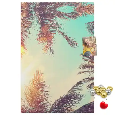 Cork pin board Exotic palm tree