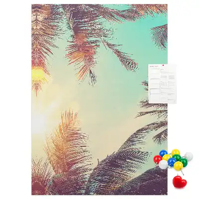 Cork pin board Exotic palm tree
