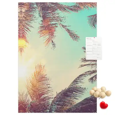 Exotic palm tree cork pin board