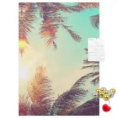 Cork pin board Exotic palm tree