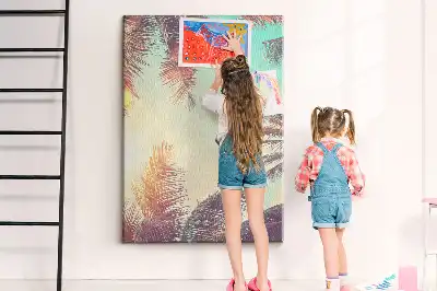 Cork pin board Exotic palm tree
