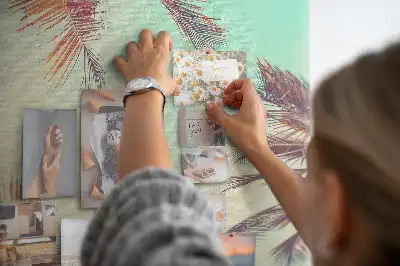 Exotic palm tree cork pin board