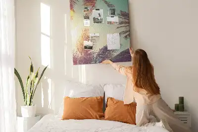 Cork pin board Exotic palm tree