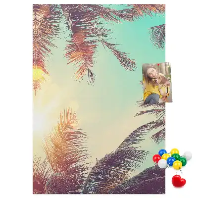 Cork pin board Exotic palm tree
