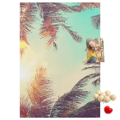 Cork pin board Exotic palm tree