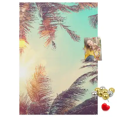 Cork pin board Exotic palm tree