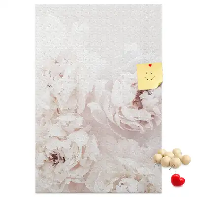 Cork Note Board Peony flowers