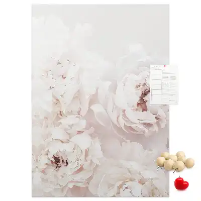 Cork Note Board Peony flowers