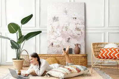 Peony Flower Cork Note Board