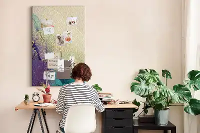Cork Note Board Shiny marble with glitter