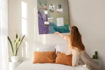 Shiny marble and glitter cork note board