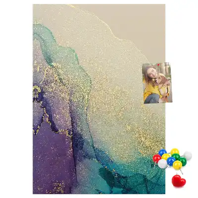Shiny marble and glitter cork note board