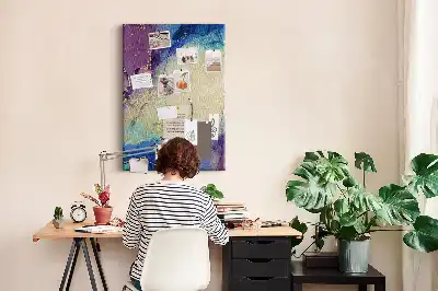 Ink Abstraction Wall Cork Memo Board