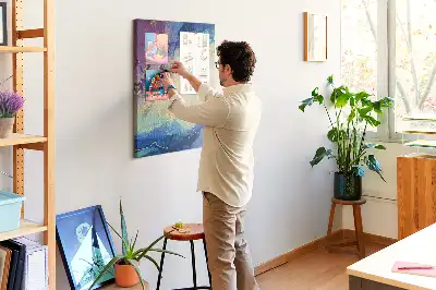 Ink Abstraction Wall Cork Memo Board