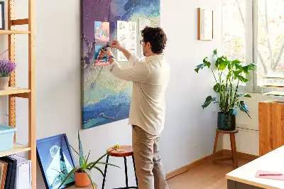 Ink Abstraction Wall Cork Memo Board