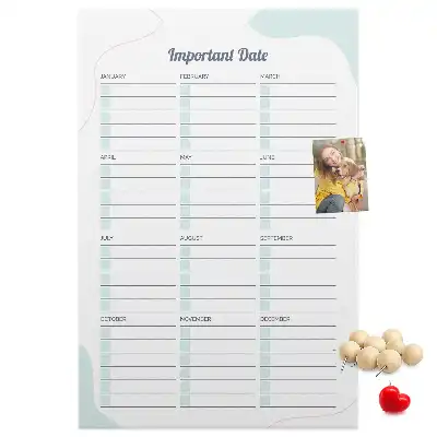 Cork pin board for key dates