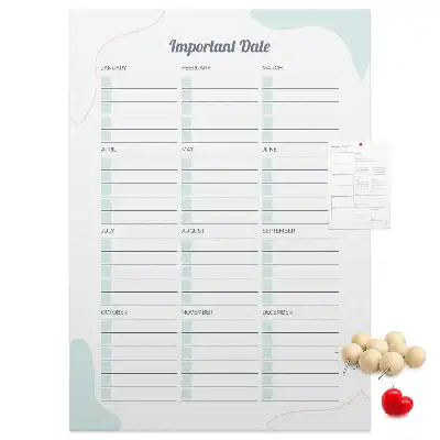 Cork pin board for key dates