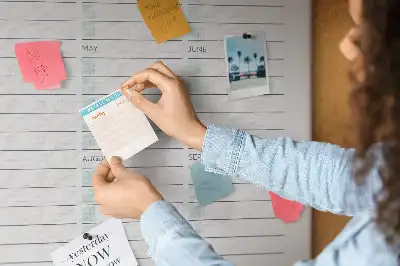 Cork pin board for key dates
