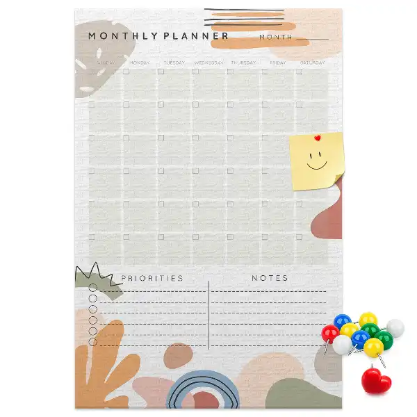 Cork pin board Monthly schedule