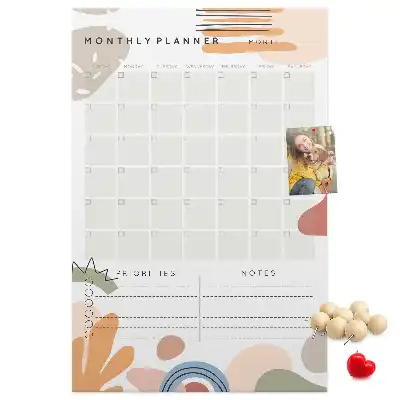 Monthly schedule cork pin board