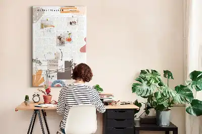 Monthly schedule cork pin board