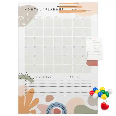 Monthly schedule cork pin board