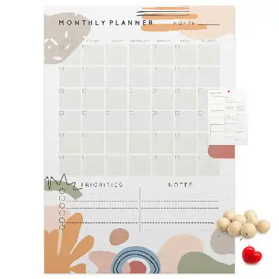 Monthly schedule cork pin board