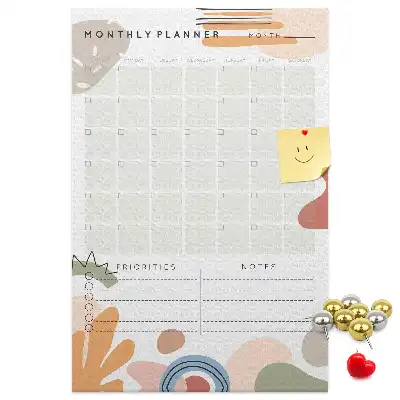 Monthly schedule cork pin board