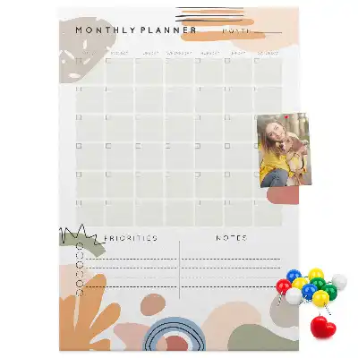 Monthly schedule cork pin board