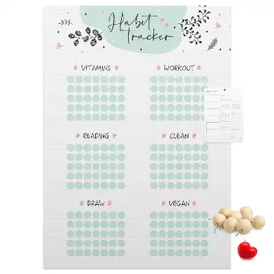 Cork Note Board Habits planner