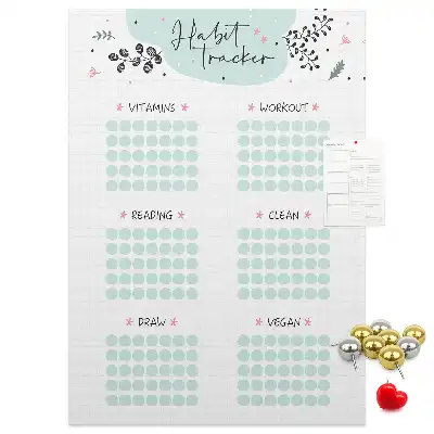 Cork Note Board Habits planner