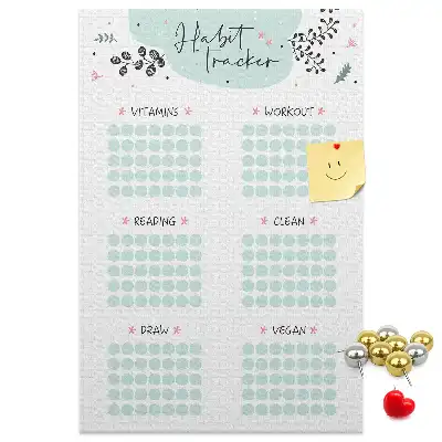 Cork Note Board Habits planner