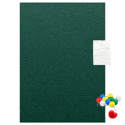 Wall cork memo board Linear leaf pattern
