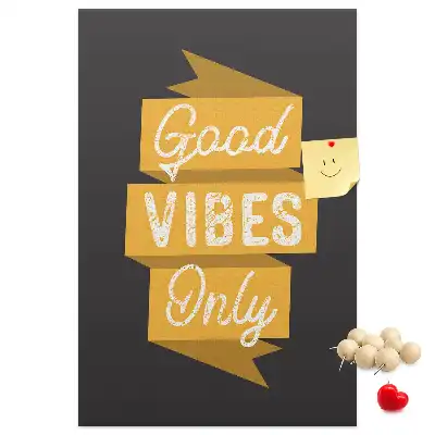 Wall Cork Memo Board with Inspiring Quote